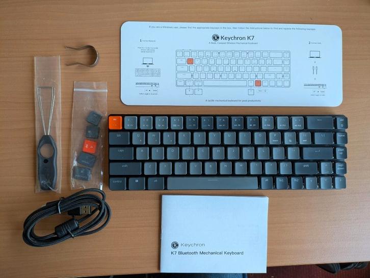 Keychron K7 Mechanisch keyboard, Computers en Software, Toetsenborden, Gebruikt, Qwerty, Draadloos, Ophalen of Verzenden