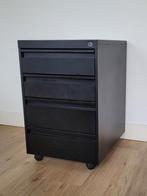 Zwart metalen verrijdbaar ladenblok, Huis en Inrichting, Bureaus, Ophalen, Gebruikt
