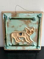 Aparte aardewerk tegel Poes / Kat relief 19.5 cm, Antiek en Kunst, Ophalen of Verzenden