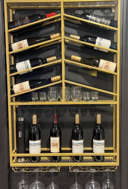Luxe gouden wijnrek, Huis en Inrichting, Woonaccessoires | Wijnrekken, Zo goed als nieuw, 75 cm of meer, Metaal, Ophalen of Verzenden
