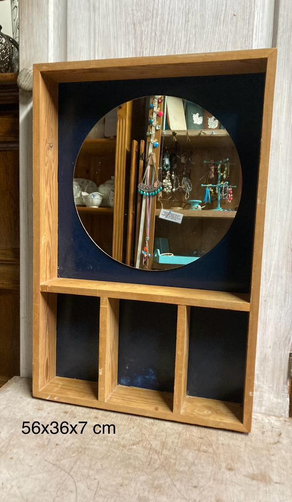 Vintage Deens spiegelwandkastje, Antiek en Kunst, Curiosa en Brocante, Ophalen of Verzenden