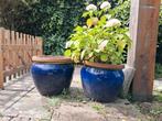 Bloem potten (2 dezelfde), Tuin en Terras, Bloembakken en Plantenbakken, Steen, Minder dan 60 cm, Rond, Ophalen of Verzenden