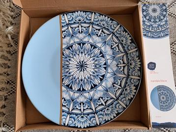 Wandbord Mandala Heinen Delfts Blauw, keramiek, design beschikbaar voor biedingen