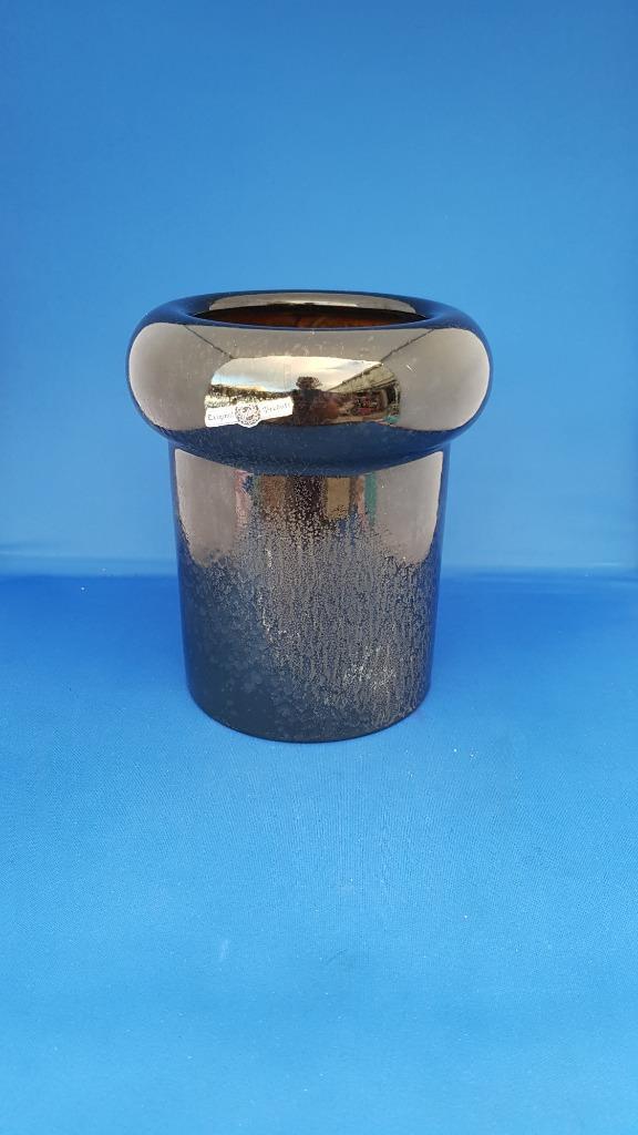 Vintage Heibi Fat Lava keramiek vaas, zwart donkerbruin. 7B5, Antiek en Kunst, Antiek | Keramiek en Aardewerk, Ophalen of Verzenden