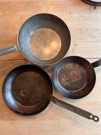 Drie pannen van het merk de Buyer (made in France), Huis en Inrichting, Keuken | Potten en Pannen, Ophalen of Verzenden, Rvs, Koekenpan of Braadpan