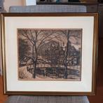 Cornelis Brandenburg, ets, Brouwersgracht Amsterdam, 1926, Ophalen of Verzenden