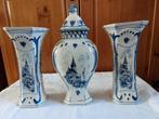 Antieke Delfts Blauw Vaas Set, Ophalen