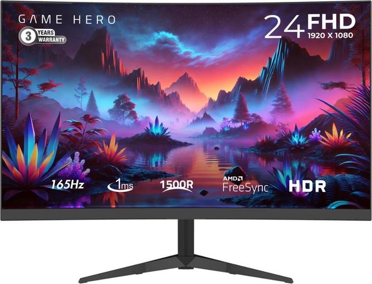 24 inch Full HD VA Curved Gaming Monitor - 165Hz - 1ms, Computers en Software, Monitoren, Nieuw, 151 t/m 200 Hz, DisplayPort, HDMI