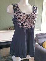 Taifun grijs top topje 3d bloemen mt M 40 Gratis Verzenden !, Kleding | Dames, Maat 38/40 (M), Verzenden, Taifun, Zonder mouw