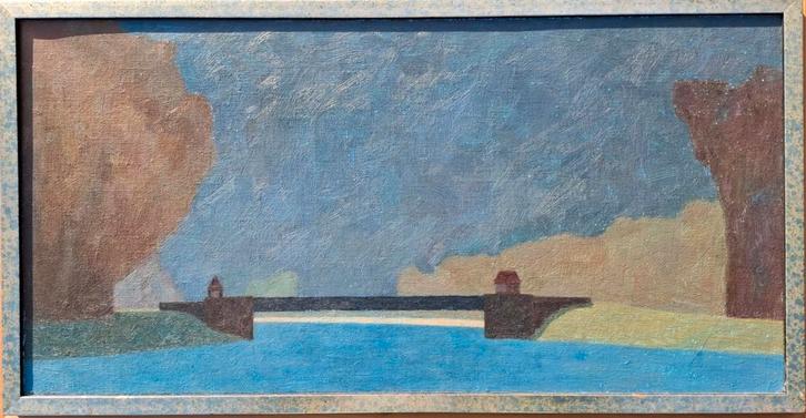 Dorkwerderbrug - Renze Dijkema, Antiek en Kunst, Kunst | Schilderijen | Klassiek, Ophalen of Verzenden