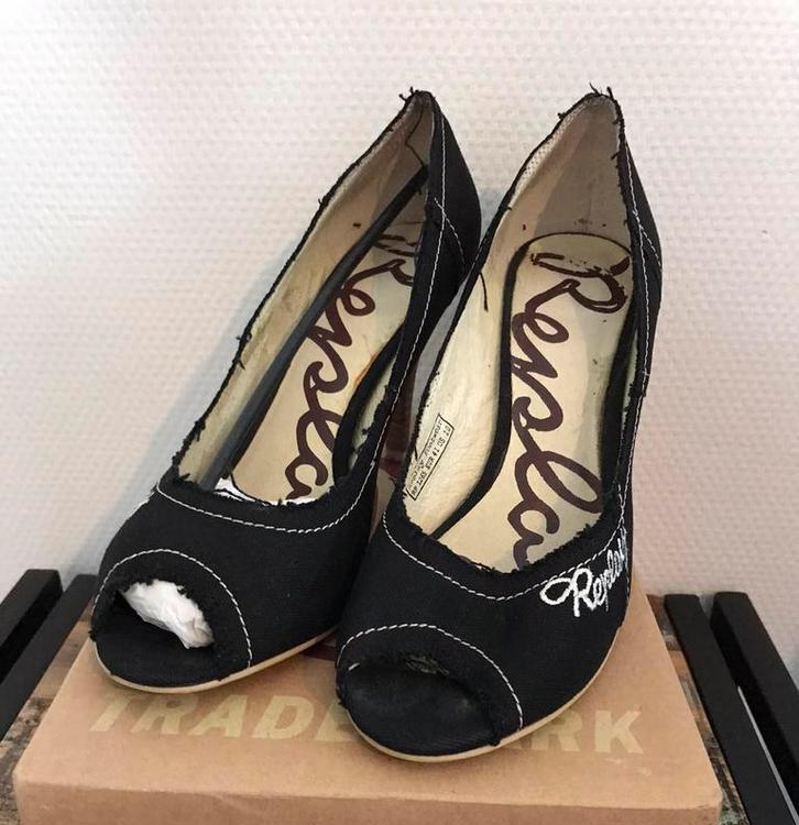 Replay pumps peeptoe hakken zwart maat 41, Kleding | Dames, Schoenen, Zo goed als nieuw, Zwart, Verzenden