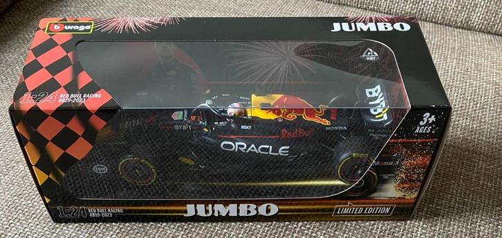 Max Verstappen 1:24 Jumbo RB19 2023 Race Auto, Hobby en Vrije tijd, Modelauto's | 1:24, Nieuw, Auto, Bburago, Ophalen of Verzenden