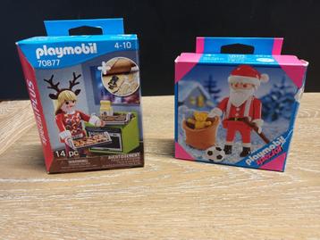 playmobil 70877 nieuw en 4679 gebruikt kerstman en bakker beschikbaar voor biedingen