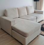 Hoekbank Beige met Lounge, Huis en Inrichting, Banken | Complete zithoeken, Ophalen, Gebruikt, Stof
