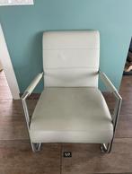 Witte leren Henders en Hazel fauteuil, Ophalen, Zo goed als nieuw, 50 tot 75 cm, Leer