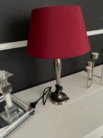 Mooie schemerlamp met rode kap, Ophalen of Verzenden, Gebruikt, Metaal, Minder dan 50 cm
