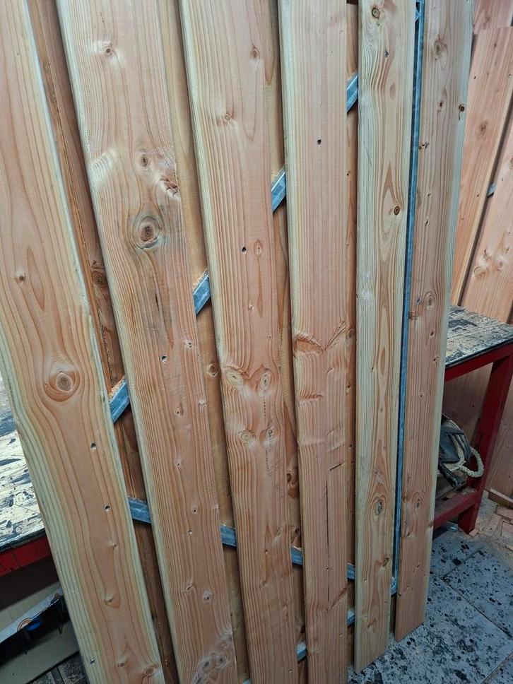 Nieuwe schuttingdeur met stalen frame - Douglas hout 100x195, Tuin en Terras, Tuinpoorten, Ophalen