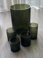 Set windlichten smoke (grijs/groen/bruin), 25 tot 50 cm, Nieuw, Ophalen of Verzenden, Kandelaar
