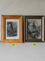 Ingelijste gravures : A + B, Ophalen of Verzenden