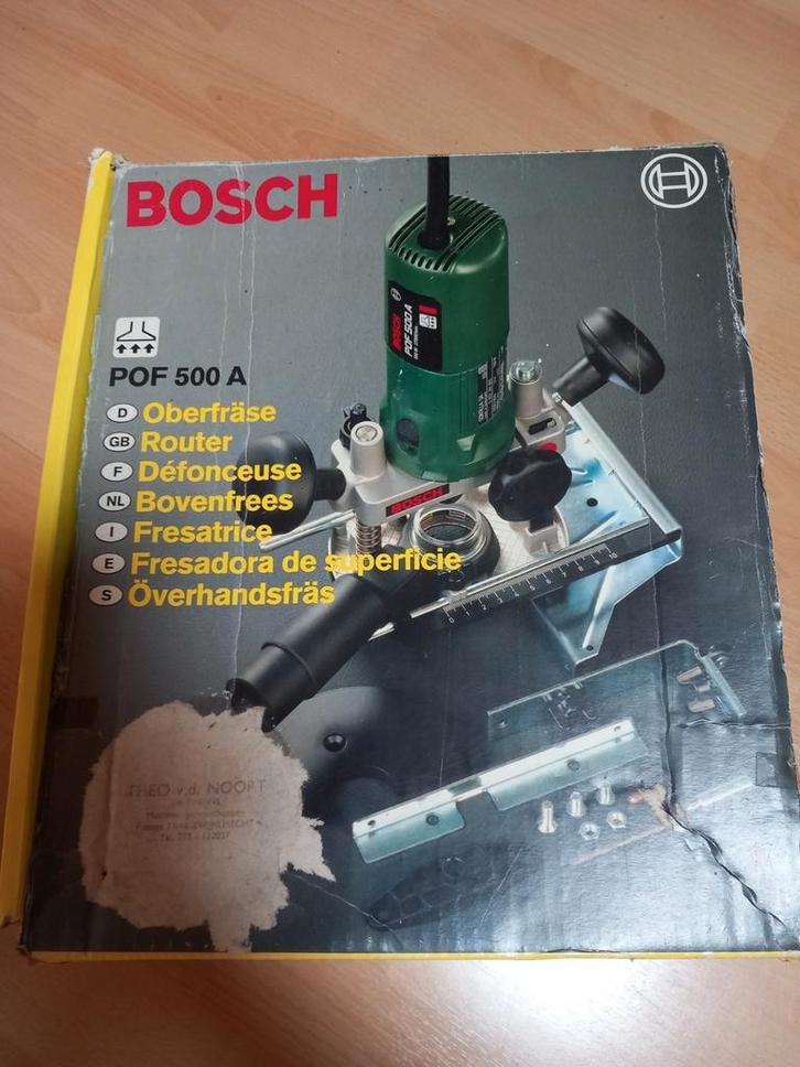Bosch Bovenfrees POF 500 A met freesstukken, Doe-het-zelf en Verbouw, Gereedschap | Freesmachines, Gebruikt, Elektrisch, Bovenfrees