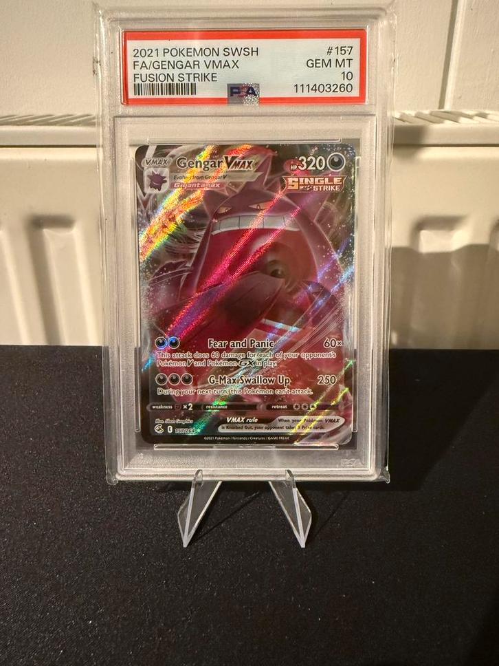 Gengar VMAX (FST 157) PSA10, Hobby en Vrije tijd, Verzamelkaartspellen | Pokémon, Zo goed als nieuw, Ophalen of Verzenden