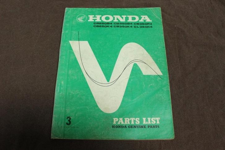 Honda CB250 CB350 CL350 B4 P4 K4 1976 parts list Police, Motoren, Handleidingen en Instructieboekjes, Honda, Ophalen of Verzenden