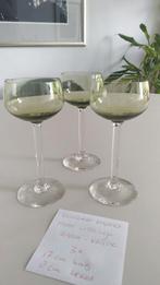 Vintage Emerald Groene Wijnglazen - 1970s, Antiek en Kunst, Antiek | Glas en Kristal, Ophalen of Verzenden