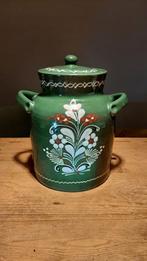 Originele Duitse 'rumtopf' aardewerk pot handbeschilderd, Huis en Inrichting, Keuken | Potten en Pannen, Ophalen, Overige materialen