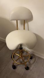 Zadelkruk - Wit/Goud, Huis en Inrichting, Krukjes, Ophalen, Zo goed als nieuw, Overige materialen