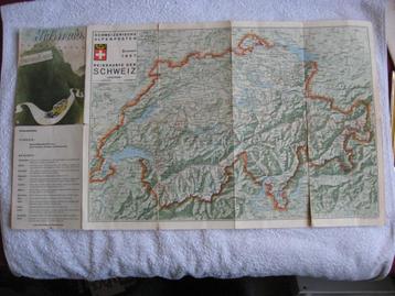 Reisekarte der Schweiz - Alpenposten Sommer 1937 beschikbaar voor biedingen