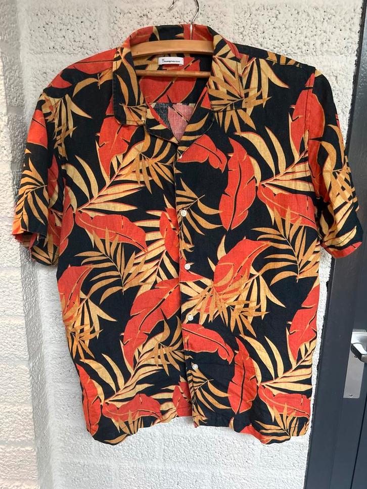 Zomerblouse Heren - Knowledge Cotton Apparel, Kleding | Heren, Overhemden, Zo goed als nieuw, Halswijdte 41/42 (L), Overige kleuren