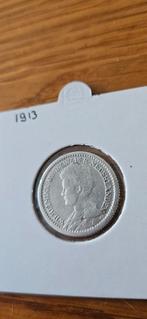 Zilveren halve gulden 1913 wilhelmina, ½ gulden, Zilver, Koningin Wilhelmina, Ophalen of Verzenden