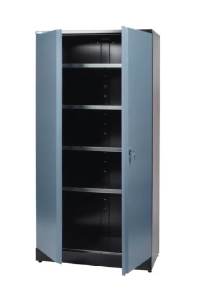 KÜPPER Opbergkast 91cm - Zilver/Zwart, Tuin en Terras, Bergingen en Tuinkasten, Zo goed als nieuw, Overige typen, Metaal, Ophalen