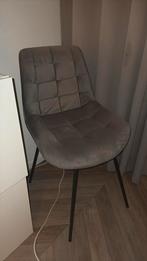 Eetkamerstoel suede grijs 2x, Huis en Inrichting, Stoelen, Twee, Stof, Ophalen of Verzenden, Grijs
