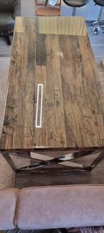 Richmond Eettafel met Glasplaat, Ophalen, 100 tot 150 cm, Zo goed als nieuw, Vijf personen of meer