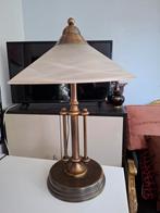 Prachtige vintage tafellamp brons ufolamp, Vintage, Ophalen of Verzenden, Zo goed als nieuw, Glas
