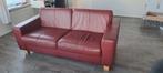 Rode leren bank - Tweezitter, Ophalen, Gebruikt, 150 tot 200 cm, Tweepersoons