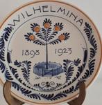 Porcelyne fles. Jubileum bord. Wilhelmina.  1898 - 1923., Antiek en Kunst, Ophalen