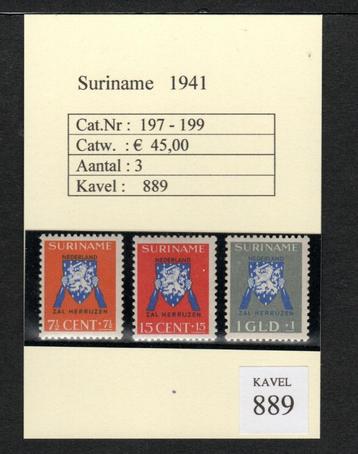 Nederland- Suriname Nr. 197-199 catw. € 45,00 postfris  beschikbaar voor biedingen