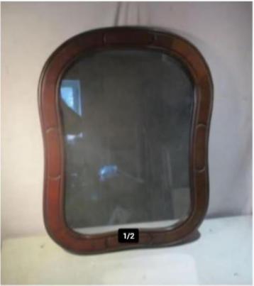 Mooi Zware Antieke Houten Spiegel - 77x59 beschikbaar voor biedingen