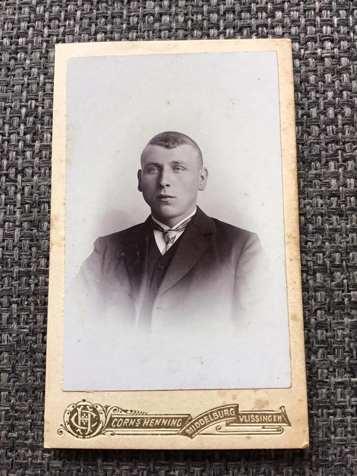 CDV, Jongeman, C. Henning, Vlissingen, Carte de Visite, Verzamelen, Foto's en Prenten, Gebruikt, Foto, Voor 1940, Ophalen of Verzenden