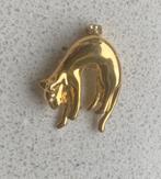 vintage broche / hanger PANTER met wit saffiertje als oog, Sieraden, Tassen en Uiterlijk, Broches, Overige materialen, Met edelsteen