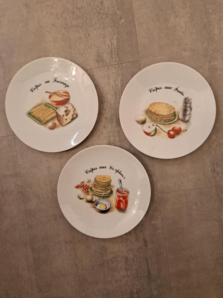 Bavaria Germany vintage crèpe bordjes - drie stuks, Antiek en Kunst, Antiek | Servies los, Ophalen of Verzenden