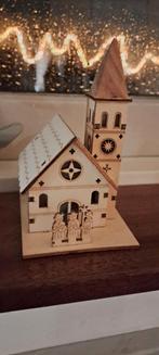 Houten kerkje met verlichting, Diversen, Kerst, Ophalen