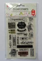 Transparante stempel met Engelse tekst, Ophalen of Verzenden, Zo goed als nieuw, Clearstamp
