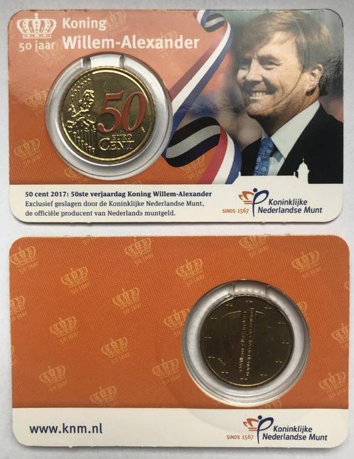 2017 COINCARD 50E VERJAARDAG KONING WILLEM ALEXANDER *UNC*, Postzegels en Munten, Munten | Nederland, Losse munt, Euro's, Koningin Beatrix