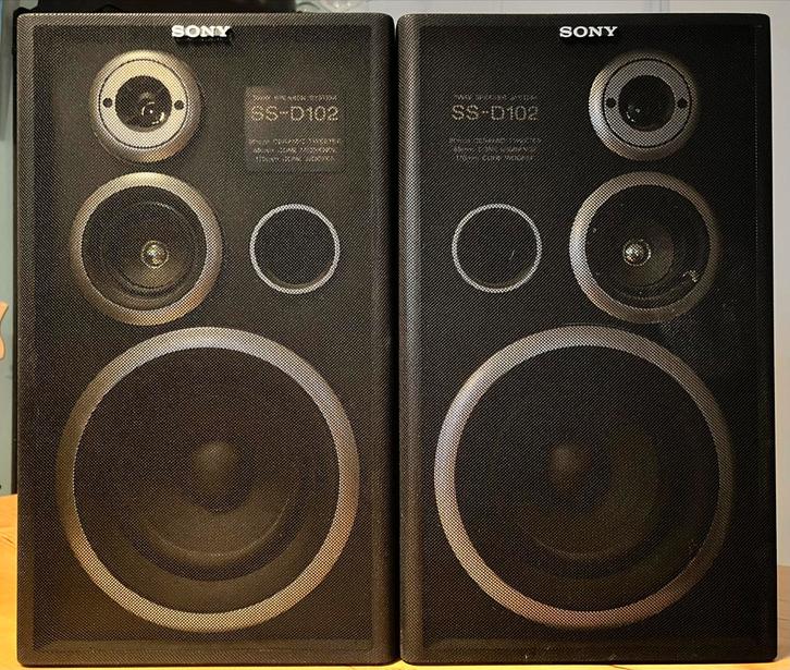 Sony SS-D102 Speakers - Vintage Geluid, Audio, Tv en Foto, Luidsprekers, Gebruikt, Front, Rear of Stereo speakers, Sony, Ophalen of Verzenden