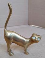 Groot Messing kat beeldje 220 gram, Antiek en Kunst, Antiek | Koper en Brons, Ophalen of Verzenden, Brons