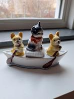 Antiek Porseleinen Peper, Zout & Mosterdstel, Antiek en Kunst, Antiek | Keramiek en Aardewerk, Ophalen of Verzenden