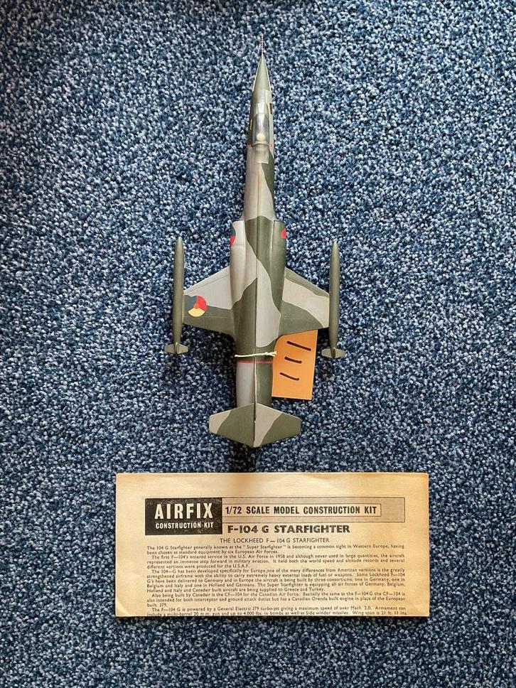 F-104 G Starfighter - 10 cm (neus tot staart 24 cm) Airfix, Hobby en Vrije tijd, Modelbouw | Vliegtuigen en Helikopters, Vliegtuig